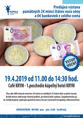 Predajná výstava pamätných 2€ mincí a 0€ bankoviek