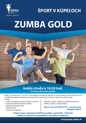 Zumba Gold - šport v kúpeľoch - pravidelne každú stredu