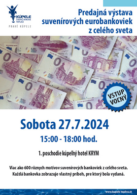 Predajná výstava suvenírových eurobankoviek z celého sveta