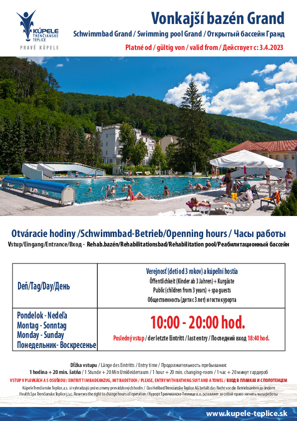 Bazén Grand - otváracie hodiny