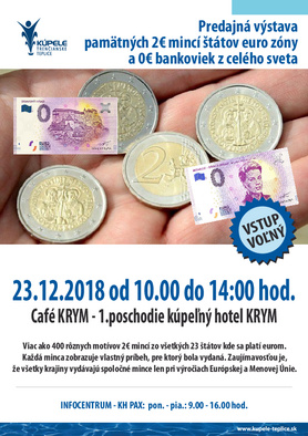 Predajná výstava pamätných 2€ mincí a 0€ bankoviek