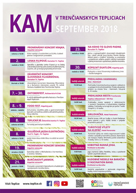 KAM v Trenčianskych Tepliciach - podujatia na September 2018