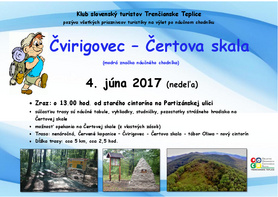 Pozvánka pre priaznivcov turistiky: Čvirigovec - Čertova skala