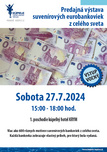 Predajná výstava suvenírových eurobankoviek z celého sveta