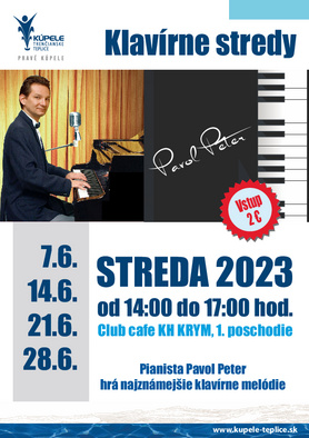 Klavírne stredy - pianista Pavol Peter hrá najznámejšie klavírne melódie