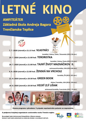 Letné kino - pravidelne každý utorok 04.08.-18.08.2020