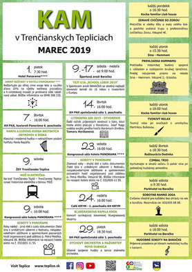 KAM v Trenčianskych Tepliciach - podujatia na marec 2019