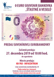 Predaj 0 eurobankovky &quot;Šťastné a veselé&quot; od 27.12.2019 do vypredania