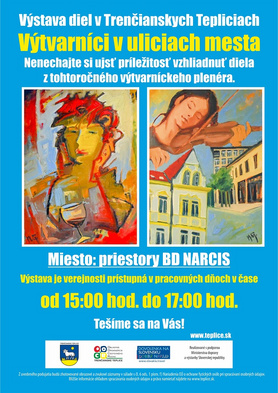 Výtvarníci v uliciach mesta - výstava diel v Trenčianskych Tepliciach