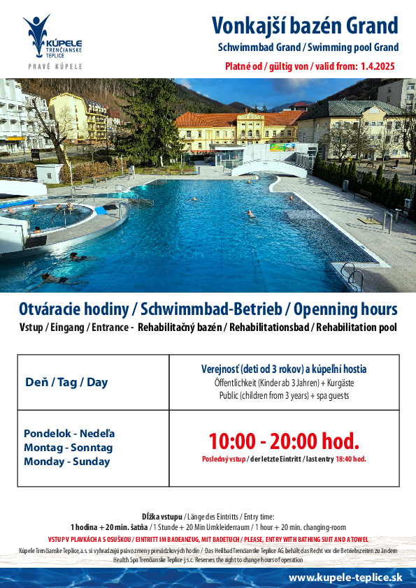 Bazén Grand - otváracie hodiny