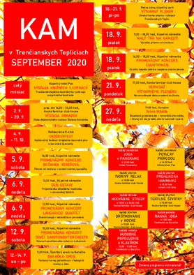 KAM v Trenčianskych Tepliciach - podujatia na september 2020