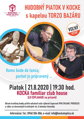 Hudobný piatok v Kocke s kapelou Torzo Bazáru