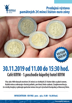 Predajná výstava pamätných 2€ mincí štátov euro zóny