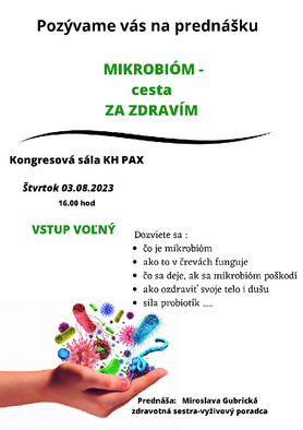 Prednáška cesta za zdravím - Mikrobióm