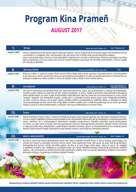 Kino Prameň - program na august 2017