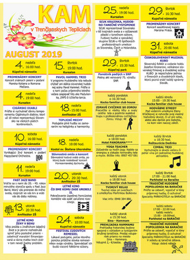 KAM v Trenčianskych Tepliciach - podujatia na august 2019