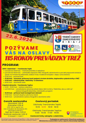 Pozvánka na oslavy 115 rokov prevádzky TREŽ