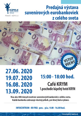 Predajná výstava suvenírových eurobankoviek z celého sveta