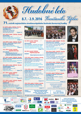 Festival Hudobné leto Trenčianske Teplice, 08.07.-02.09.2016