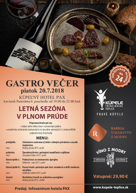 Gastro večer v kúpeľnom hoteli PAX