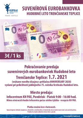 Predaj suvenírovej eurobankovky Festival Hudobné leto od 01.07.2021