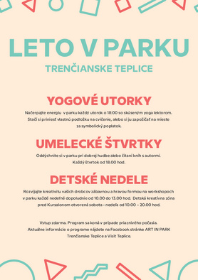 Leto v parku - pravidelné aktivity v Kúpeľnom parku