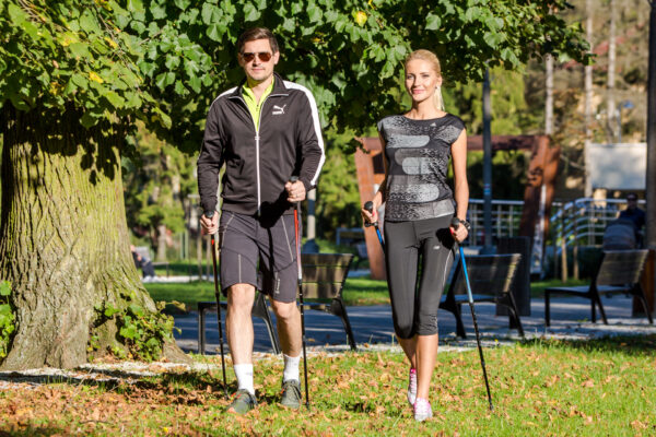 Nordic walking in the park